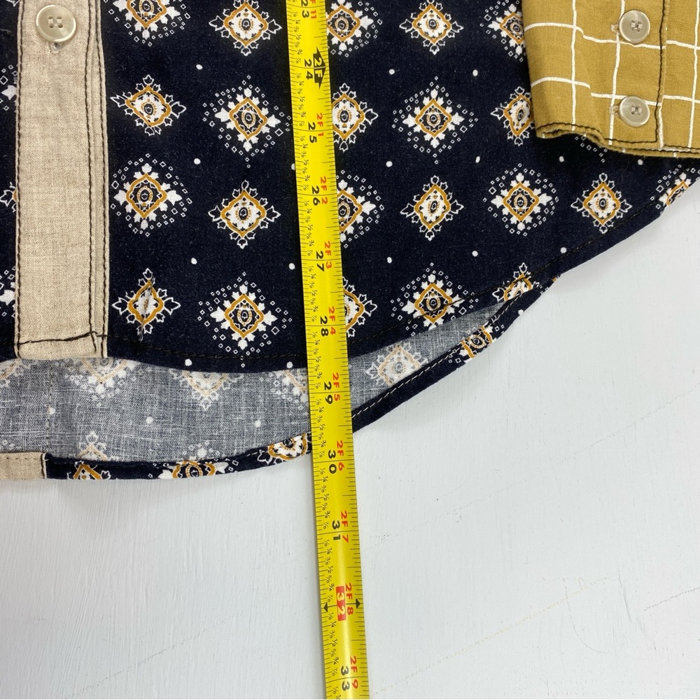 Free People We The Free Women’s Navy and Beige Patterned Button Down Shirt M - Picture 13 of 13